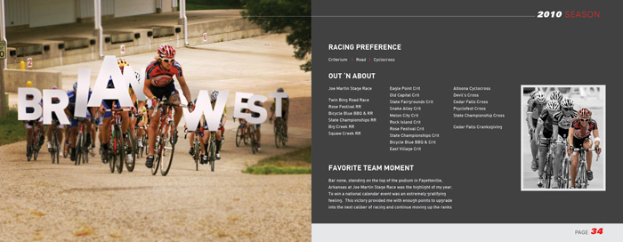 Each team member had his/her own feature page. 